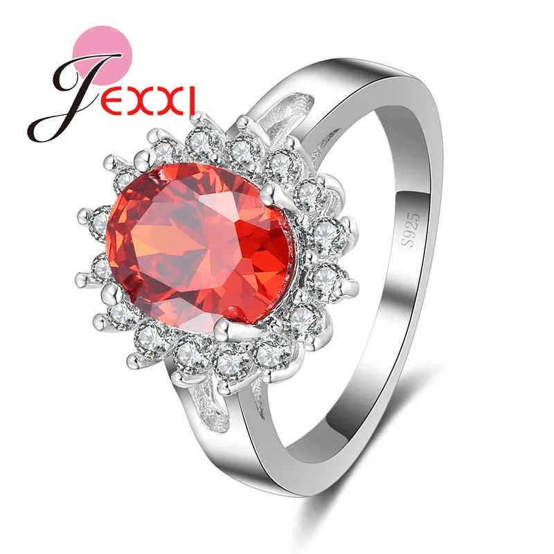 JEXXI New Popular Wedding Engagement Ring Top Selling Fashion CZ Diamond 925 Sterling Silver Oval Ring Fine Jewelry Accessory