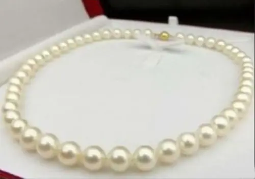 REAL BEAUTIFUL AAA+ 9-10 MM NATURAL AKOYA WHITE PEARL NECKLACE 18&quot shipping free | Украшения и аксессуары