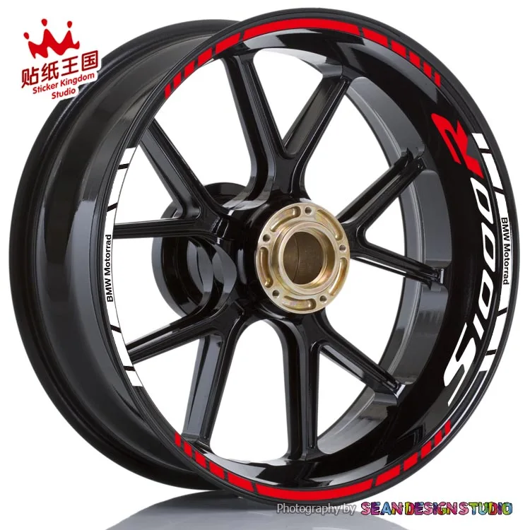 

For BMW Motorrad S1000R Motorcycle Wheel Stickers Reflective MotorBike Waterproof Rim Decals