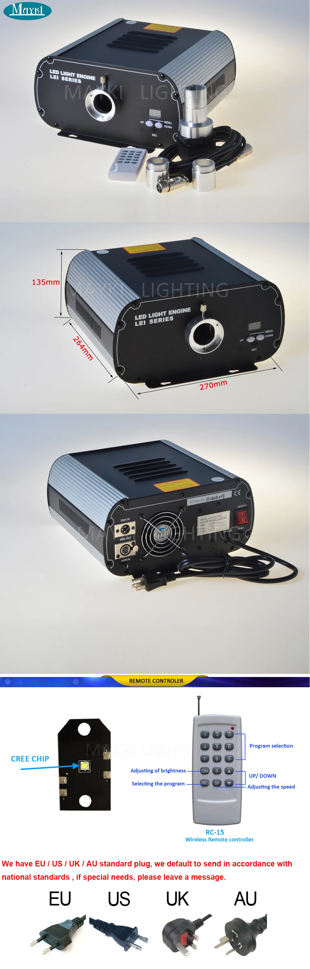 Powerful 80W white LED, DMX fiber optic light source with twinkle effect for fiber optic chandelier  (5)