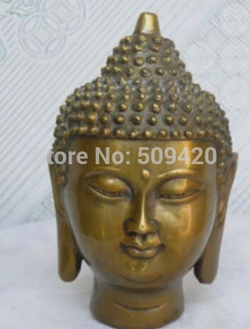 

Chinese Tibetan Buddhism Bronze Copper Shakyamuni Buddha Head Statue