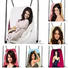 Custom Selena Gomez Drawstring Backpack Bag Cute Daypack Kids Satchel (Black Back) 31x40cm#180531-02-61