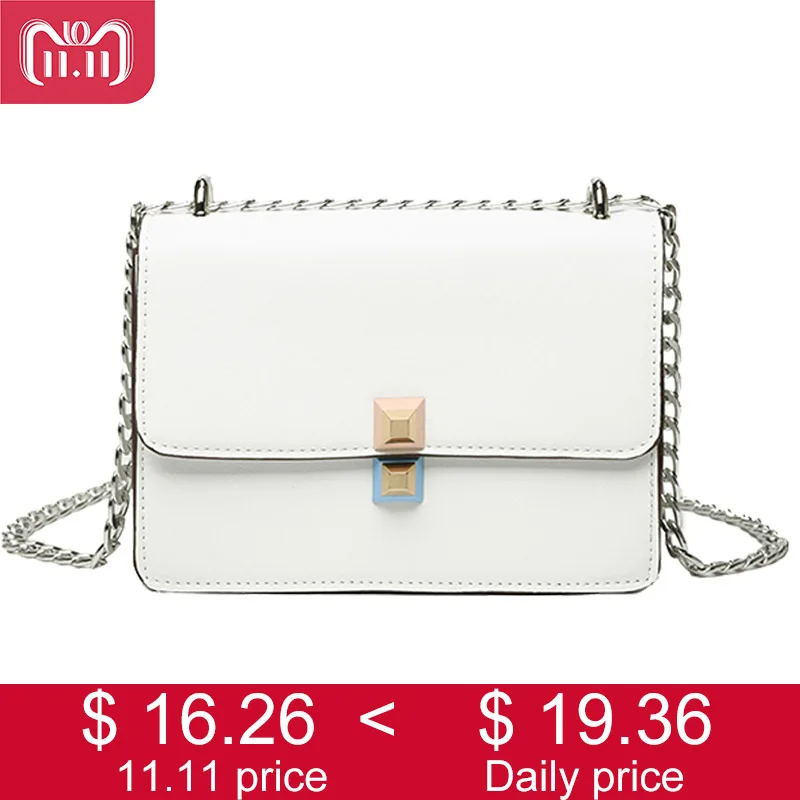 

SMILEY SUNSHINE famous brand women messenger bags small chain crossbody bags female luxury shoulder bag girls white handbag