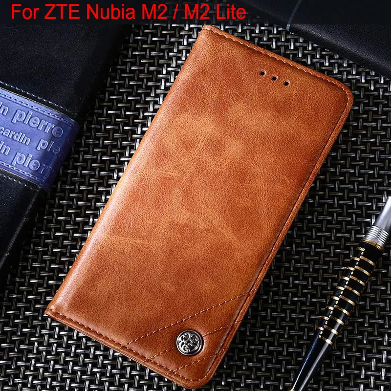 Чехол для zte nubia m2 lite Роскошный кожаный флип-чехол с подставкой чехол funda capa без