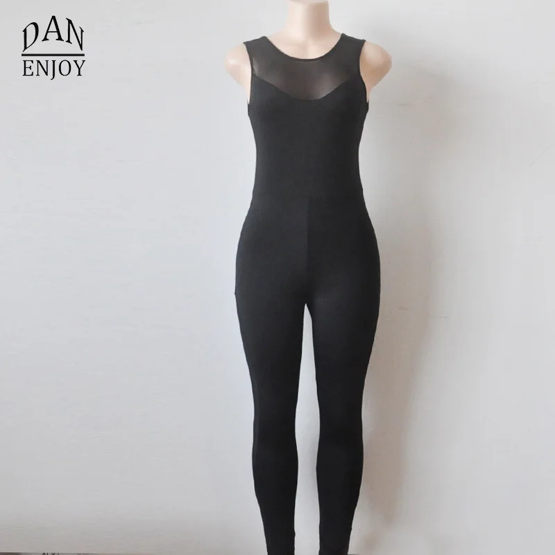 DANENJOY женский комбинезон для йоги черный с открытой спиной спортивная одежда