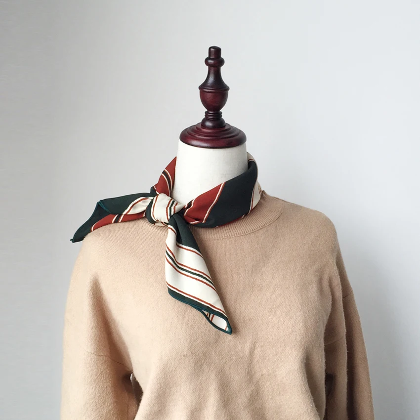 

Women fashion silk scarf chiffon Square Cravate Scarves Soft Small Head Neck Hair Tie Band Multi-Color Neckerchief 70x70cm