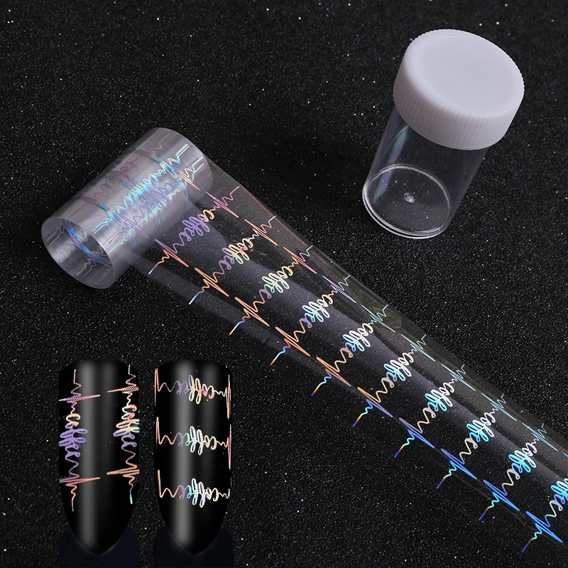 

1 Roll 4*100cm Holographic Nail Foils 3D Image Foils Nail Art Transfer Foil Transfer Laser Sticker for Nail Art Decor
