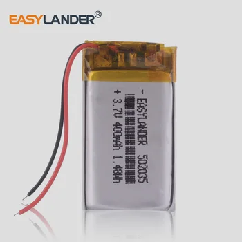 

polymer lithium battery 502035 3.7V 052035 400mah mp3 player MP4 MP5 battery bluetooth headset dvr dvr-runs