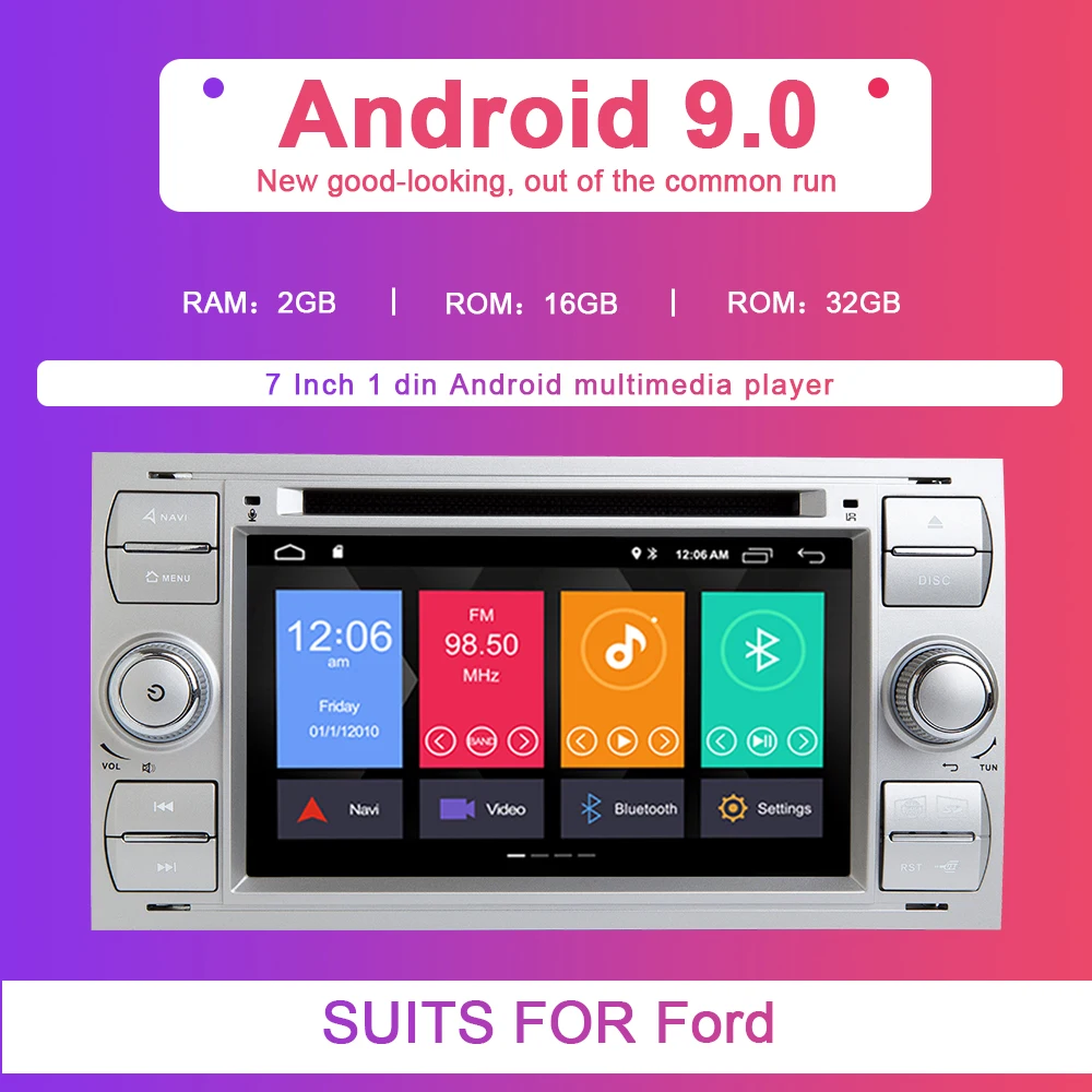 2 din Android 9 автомобильный DVD мультимедийный плеер для Ford Focus 2 mk2 Transit подключения S-MAX C-MAX Kuga Mondeo 4Car Радио Навигация ips