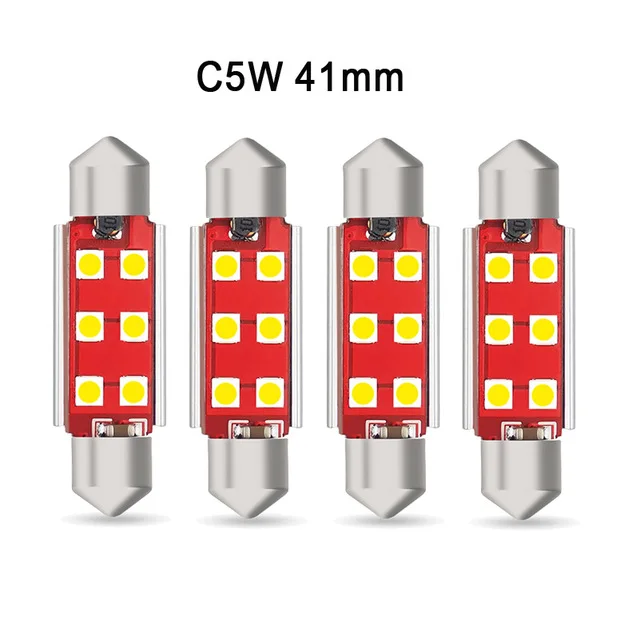 AUXITO 4x Canbus C5W светодиодный гирлянда 31 мм/36 мм/41 мм 3030 SMD огни для салона автомобиля Купол Чтение Подсветка регистрационного номера 12V 6000K белый - Испускаемый цвет: 41mm