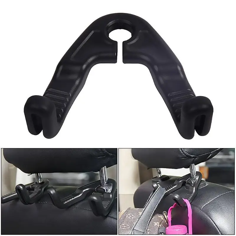

1 Pair Car Seat Back Headrest Hook Holder Plastic PP Bag Purse Hanger Accessory Car Multi-function Storage Hook Load Bearing 8kg