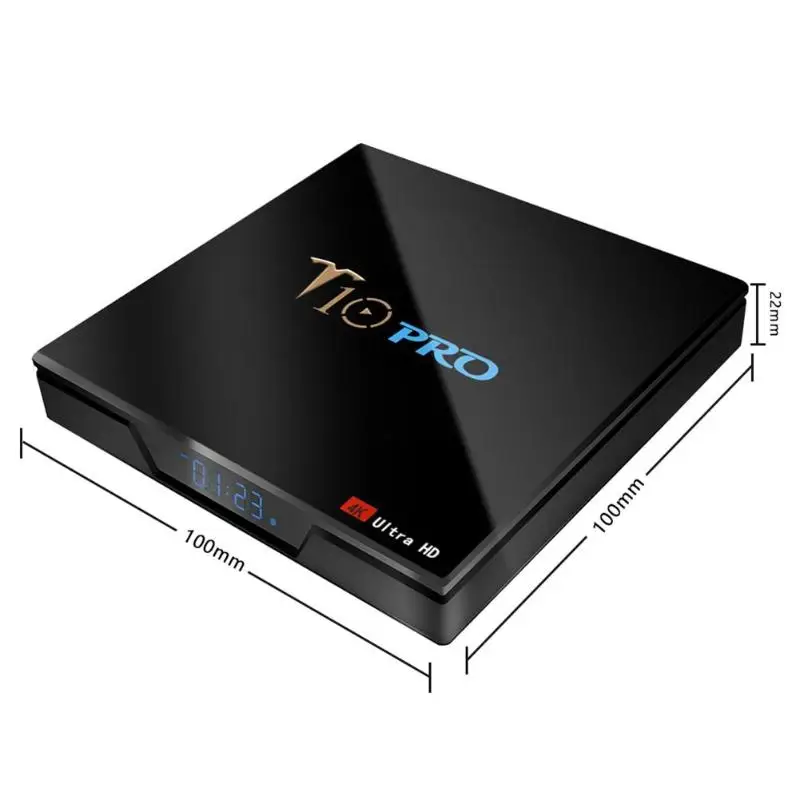T10 PRO Android 8,1 Quad-Core 4 Гб+ 32 Гб Dual Band WI-FI компьютерной приставки к телевизору с вилкой ЕС/США