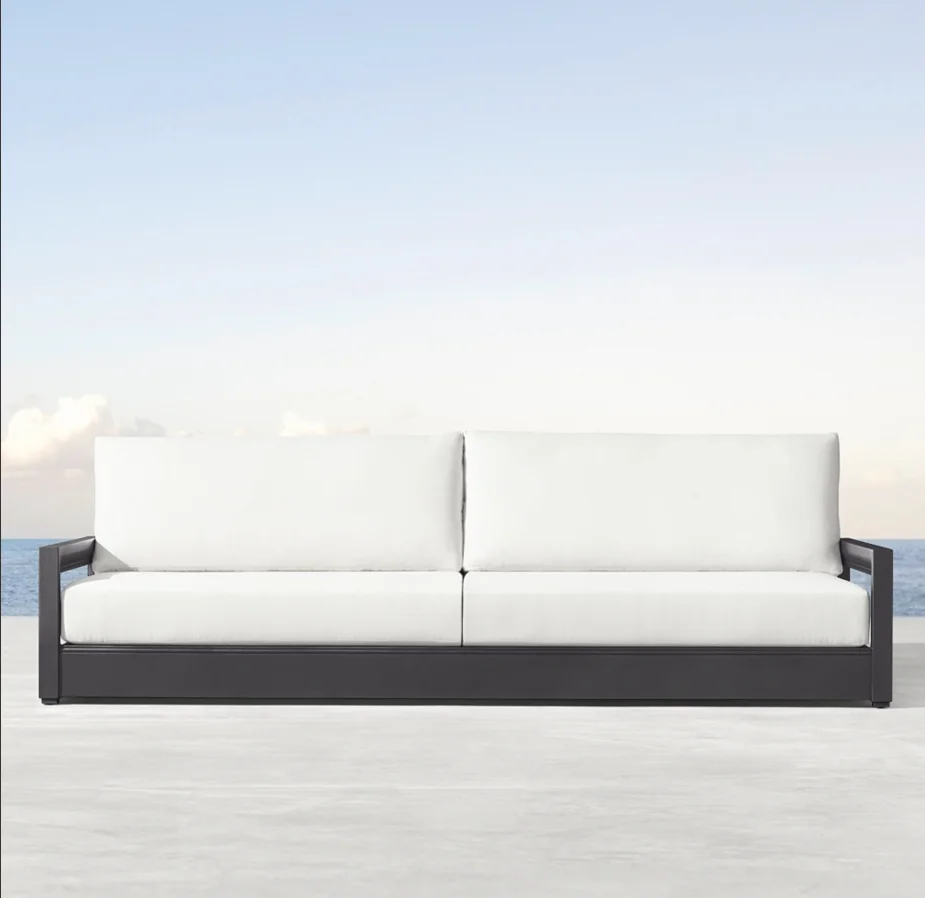 High end outdoor aluminum sofas leisure paito garden concise lounge sofa set furniture