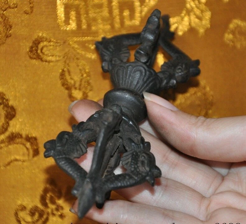 5 &quotСтарый тибетский буддизм Бронзовая голова дракона Phurpa Dorje Pestle Vajra FaQi|Статуи и