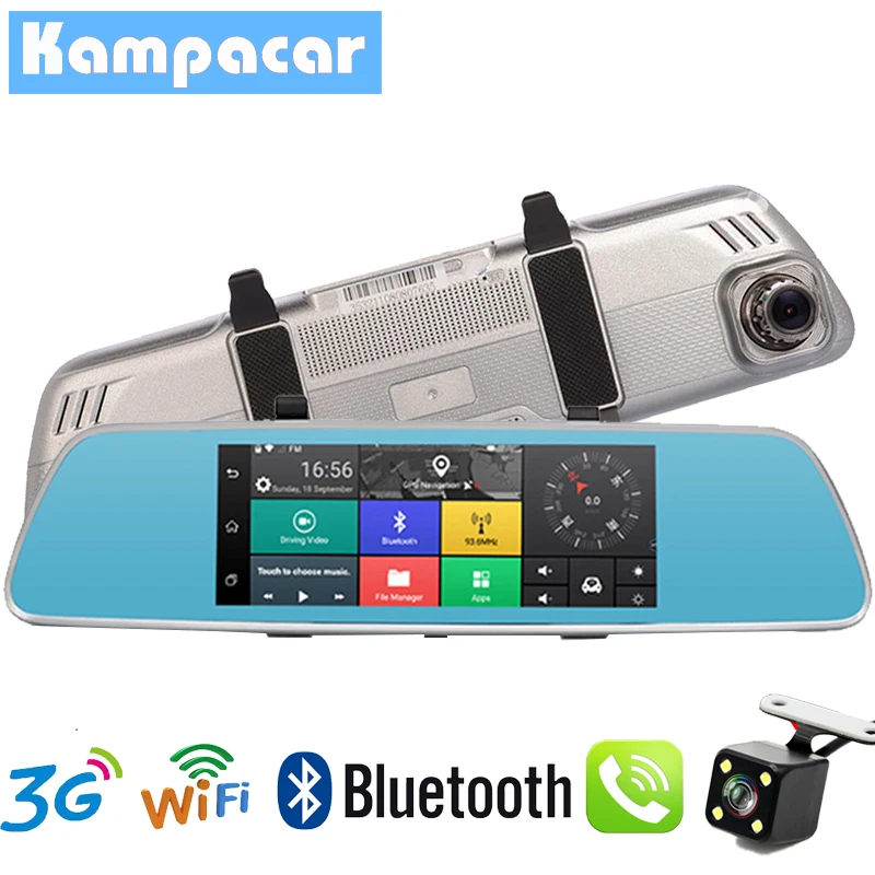 

Kampacar Car DVR 3G Wifi Rear View Mirror Dual Lens Cameras Full HD 1080P Dash Cam For The Registrar Car Video Recorder Camera