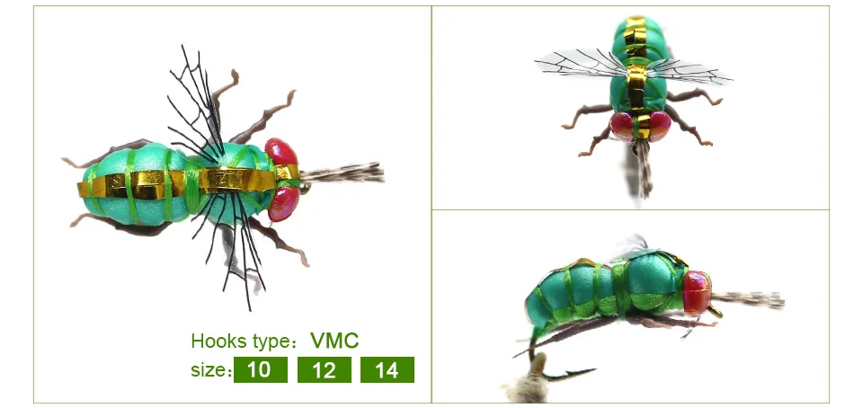 Набор мух для ловли нахлыстом, 12 шт., Реалистичная приманка для насекомых от комаров, приманка для форели, набор для ловли нахлыстом