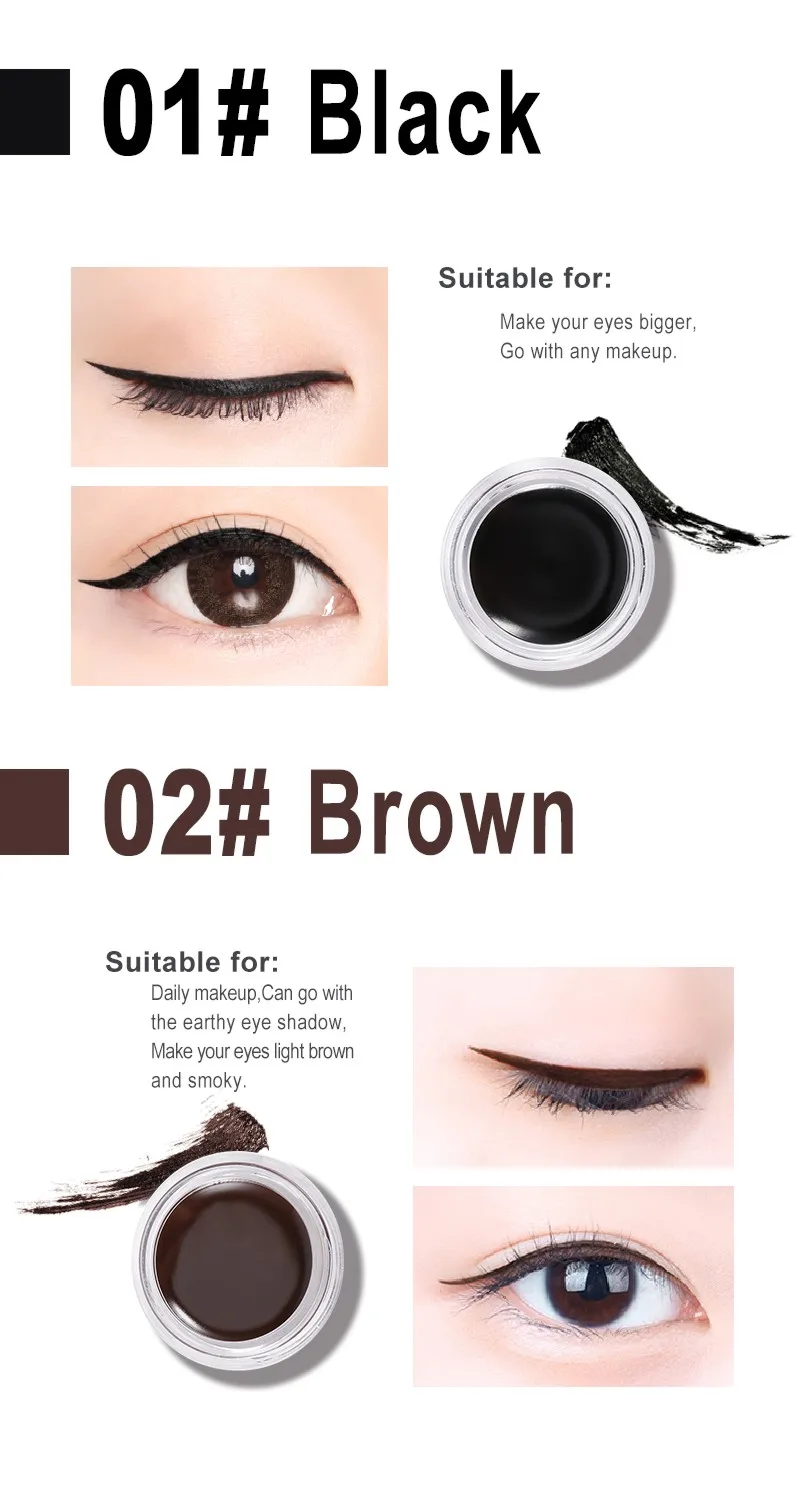 MRC Brand Women Makeup Waterproof Black Eyeliner Gel Gel Eye Liner with Brush by MRC Cosmetic (9)