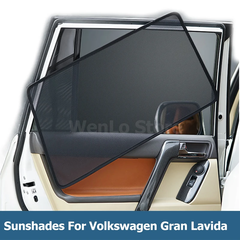 

4 Pcs Magnetic Car Side Window Sunshades Laser Shade Blind Mesh Side Door For Volkswagen Gran Lavida 2013-2018