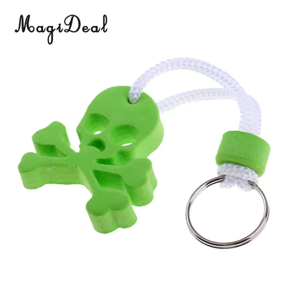 MagiDeal Portable Lightweight EVA Foam Floating Keyring Keychain Sailing Kayak Boat Water Buoy Float - Skull Skeleton Shape