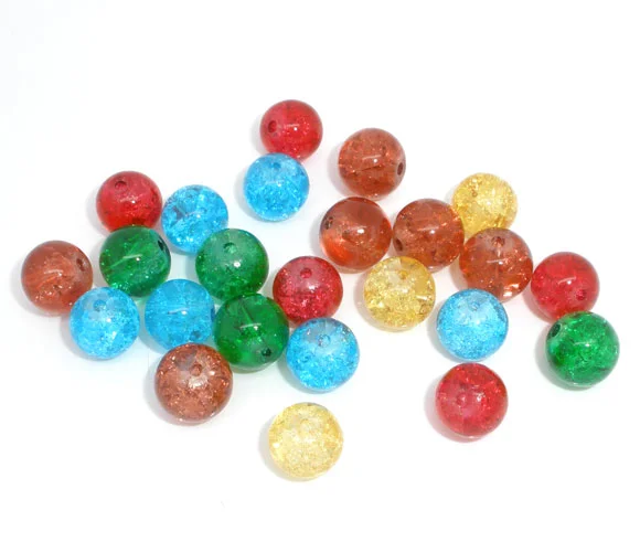 DoreenBeads 100 Смешанные трещинные Стеклянные круглые бусины диаметром 8 мм|glass round