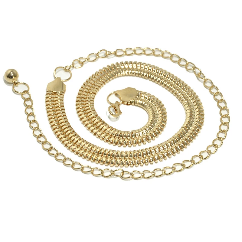 

Fashion ladies metal waist chain Exquisite hollow snake bone decorative alloy dress waist chain female party beach high quality