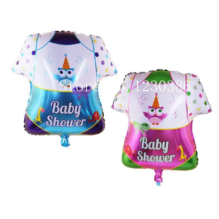 

50*59cm Cartoon Owl Elephant Boy Girl Printed Pink Blue Baby Clothes Shape Foil Balloon for Baby Shower Birthday Party Decor