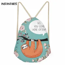 INSTANTARTS лень говорить принт Водонепроницаемый Drawstring сумка Портативный пляжный рюкзак дорожный футляр двойными бретельками прочный мяч карманов