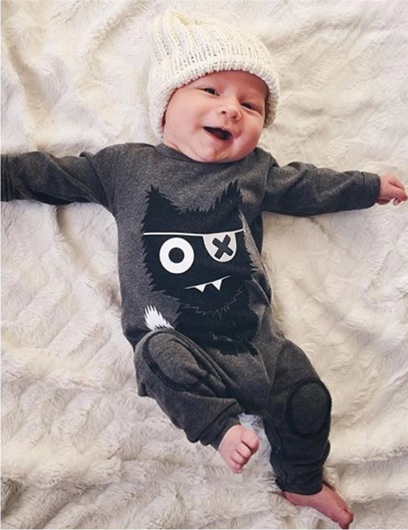New 2018 Autumn Baby Boy Clothes Unisex Long sleeve Little Monsters