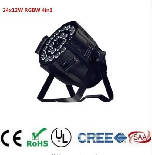 

2pcs/LED par 24x12W RGBW 4in1 Quad LED Par Can Par64 led spotlight lighting stage light dmx light dj projector wash LED par