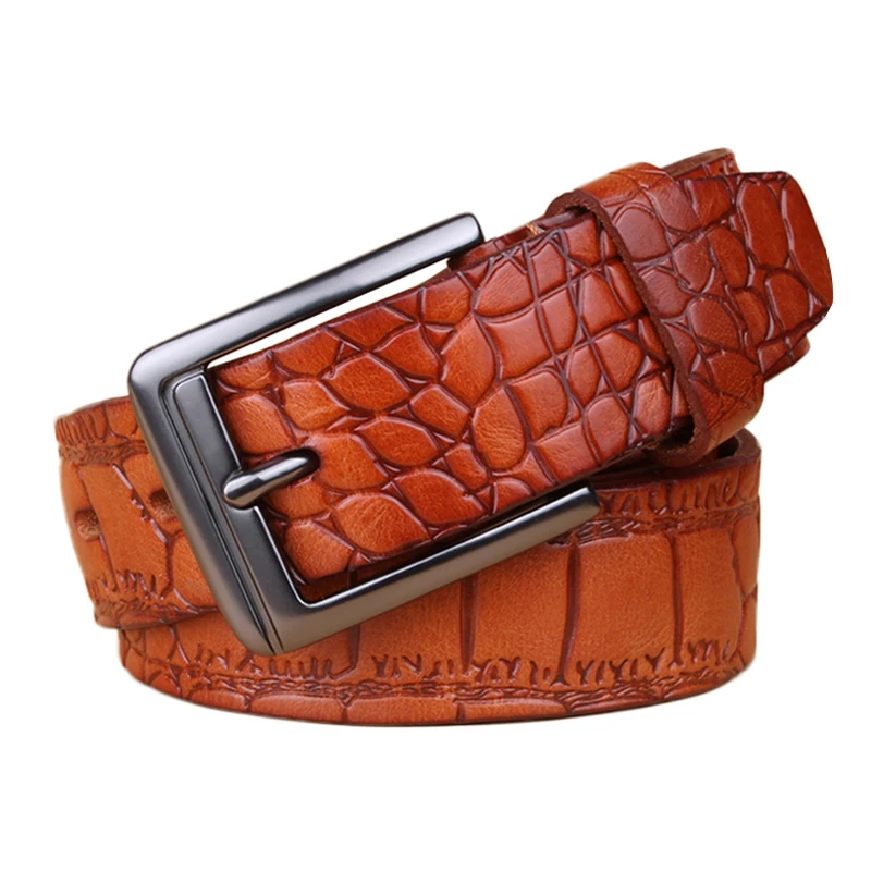

3PCS / LOT SINGYOU Men Belt Crocodile Skin Print Business Real Leather Belt Jeans Pants Waist Strap Top Quality Designer Belt