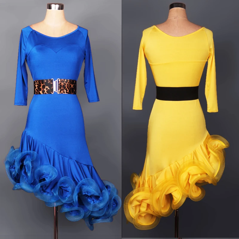 

2017 Adult/Child Latin Dance Dresses 7color Lulu Dance Dress Salsa Dance Skirts Leotard Women Ladies/Girls Latin Dance Skirts