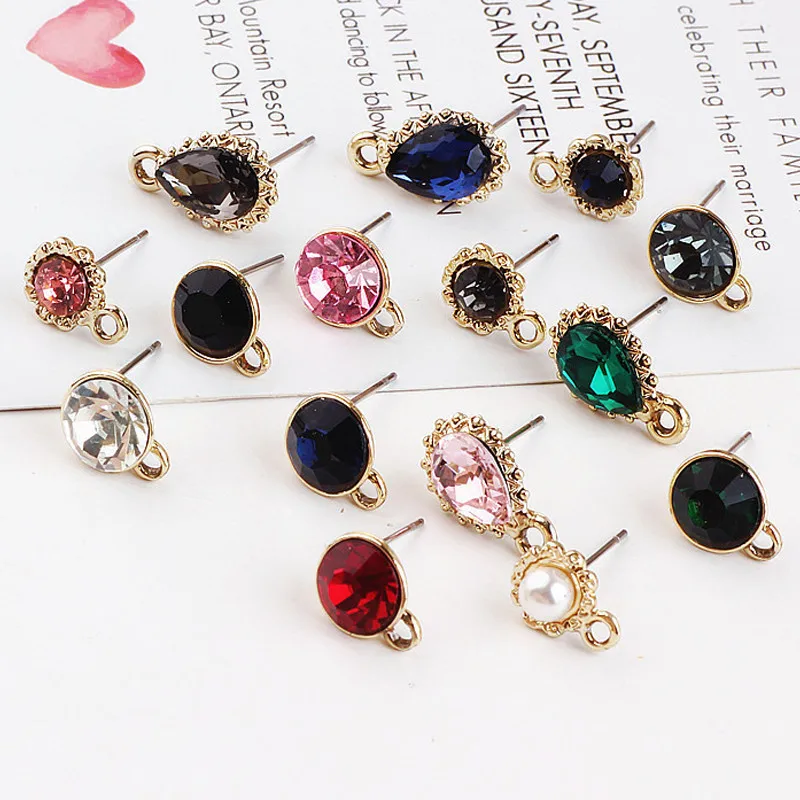 

4pcs Hypoallergenic Drop Earrings Crystal Findings Diy Jewelry Charms Elegant Tassel Ear Drops Women Earring Accessories C279