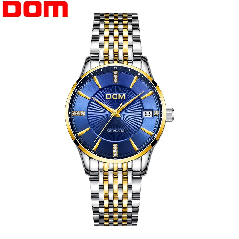 DOM женские часы со стальным сетчатым браслетом, креативные женские механические наручные часы с золотым циферблатом, женские часы, Relogio Feminino G-79 - Цвет: G-79G-2M
