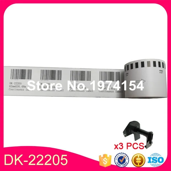 100 Refill Rolls Compatible DK-22205 Label 62mm*30.48M Continuous for Brother Printer White Paper DK22205 | Компьютеры и офис