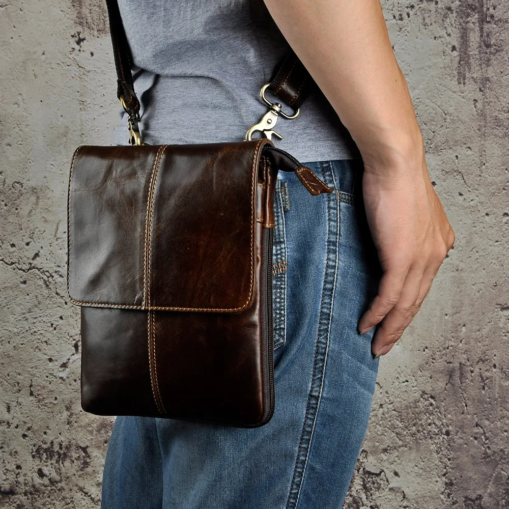 Сумка мессенджер из натуральной кожи для мужчин 8713 c|waist phone pouch|waist belt packbelt pack |
