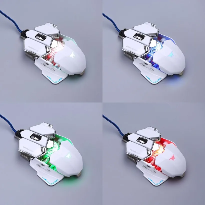 USB Проводная оптическая 1000 Гц эргономичная программируемая игровая мышь 10 кнопок компьютерная ПК геймерская Волшебная мышь со светодиодной подсветкой