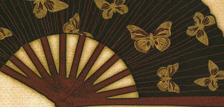 2 панели японский традиционный цветок вентиляторы настенные Висячие Безрамные