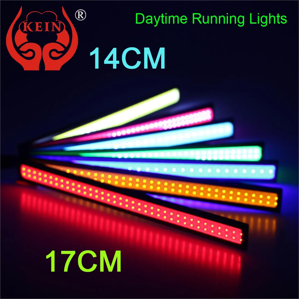 

KEIN 2PCS 17CM DRL 14CM Auto car LED COB DRL daytime running lights modification car styling 12V Day Light Parking Fog Bar Lamp
