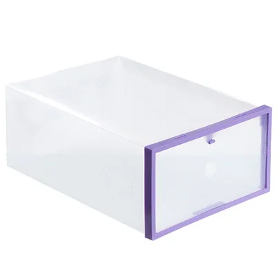 Multi-Purpose Dust-Proof Shoes Box Home Creative Foldable Drawer Storage Boxe Combination Transparent Environmental - Цвет: Purple1pcs