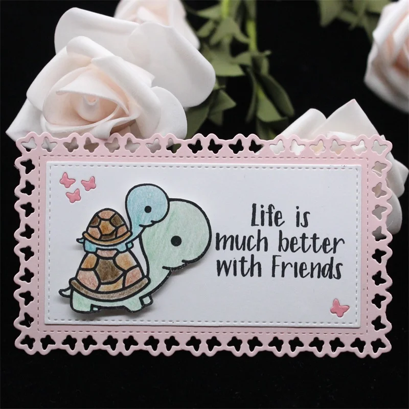 

ZFPARTY Butterflies Tag Cards Frame Metal Cutting Dies for DIY Scrapbooking/photo album Decorative Embossing DIY Paper Card