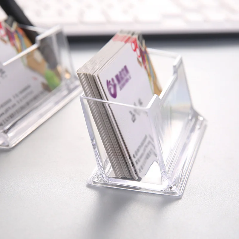 Transparent Acrylic Desk Shelf Business Card Holder Cute Display