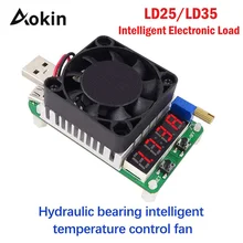 Aokin LD25 LD35 электронный нагрузочный резистор USB интерфейс разрядка батареи тест светодиодный дисплей вентилятор регулируемое напряжение тока 25 Вт 35 Вт