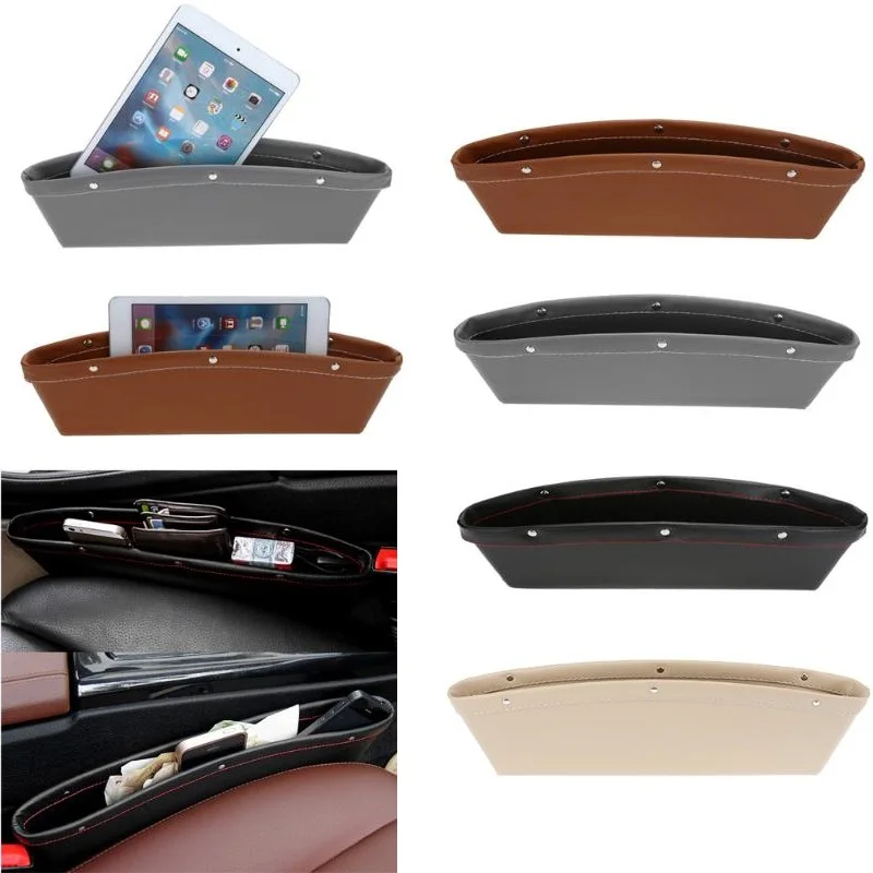 

SENZEAL 1pcs Car Seat Organizer PU Leather Car Interior Accessories Styling Universal Design Pocket Seat Crevice Storage Box