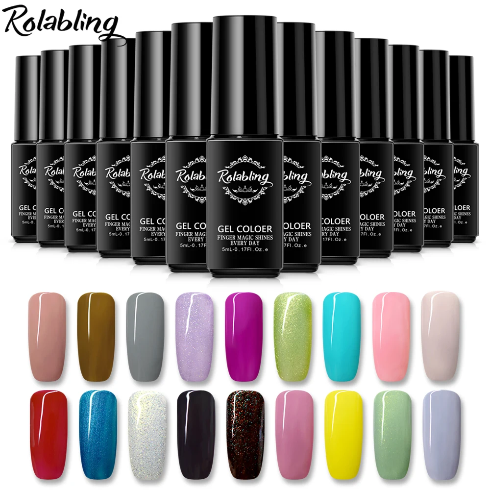 

Rolabling Nail Gel Polish 5ML Soak Off Varnish Manicure Semi Permanent Gel Nail Polish UV Gel Lacquer UV Polish Nail Art nails
