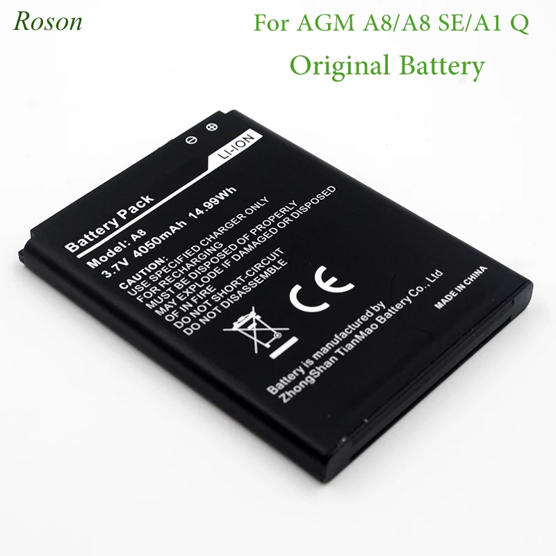 Мобильный телефон Roson аккумулятор для AGM A8 A1 Q 4050 мАч новый резервный замена