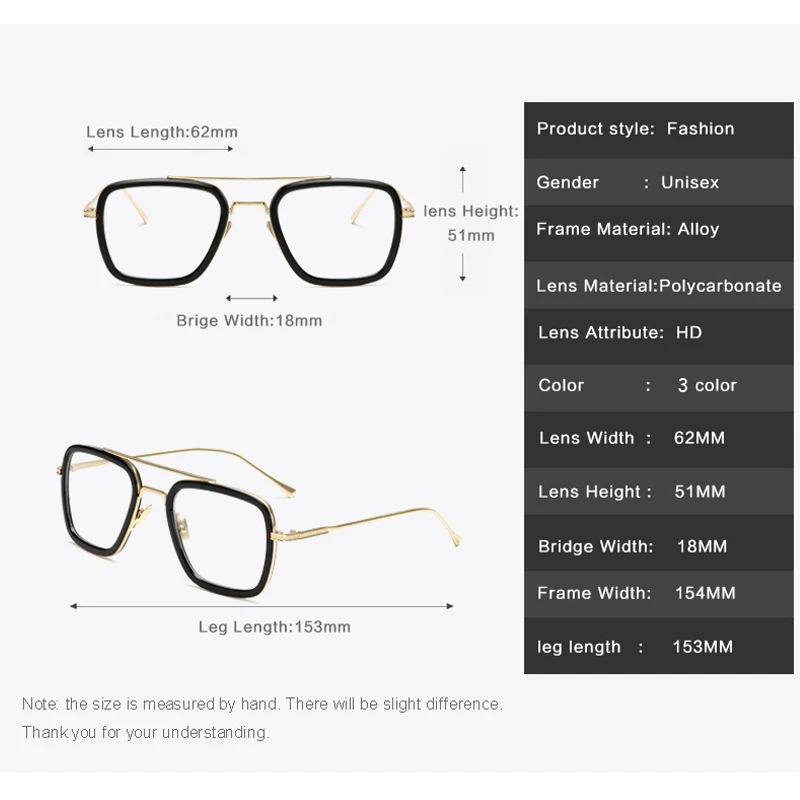 Длинные квадратные очки, оправа для мужчин, Ретро стиль, прозрачные оправы для очков, Тони Старк, железный человек, оправа для очков, женские солнцезащитные очки, очки