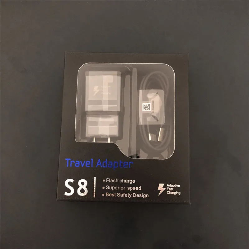 

10sets Original 5V 2A US/EU Plug Fast Charging Travel adapter Wall Fast Charger + 1.2M Type C Usb Cable S8 + S9 Plus with box