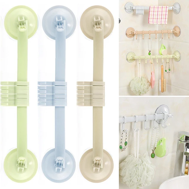 Best Offers 1pcs Plastic Wall Mounted Storage Rack Strong Kitchen Towel Hooks Bathroom Organizer Wardrobe Cabinet Racks Sponge Holder