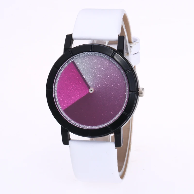 le Gradient colorfashion Wrist watches for Women Buckle Round Color Pu