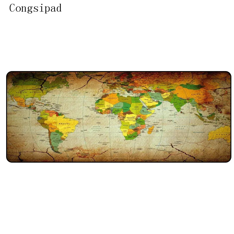 Congsipad New World Map Speed Locking Edge Large Natural Rubber Mouse Pad Waterproof Game Desk Mous
